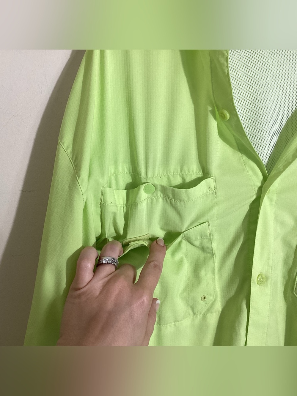 Columbia Omni-Shade Sun Protection Neon Shirt Mens XXL - Picture 6 of 12